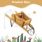 Wooden Wagon Planter With 9 Magnetic Accessories For Garden Yard